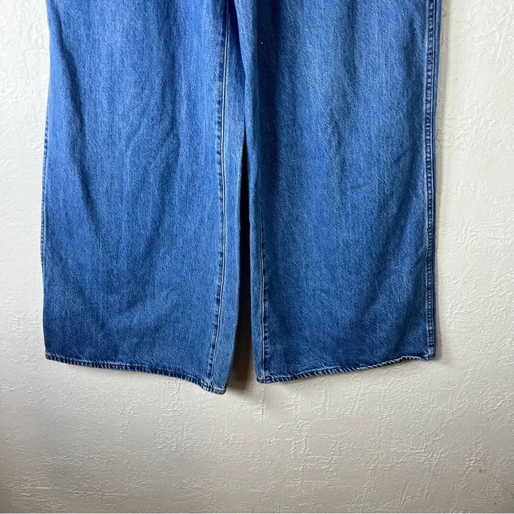 Madewell Wide Sweep Denim Trousers in Rigid Java Wash 100% Cotton - Picture 8 of 15